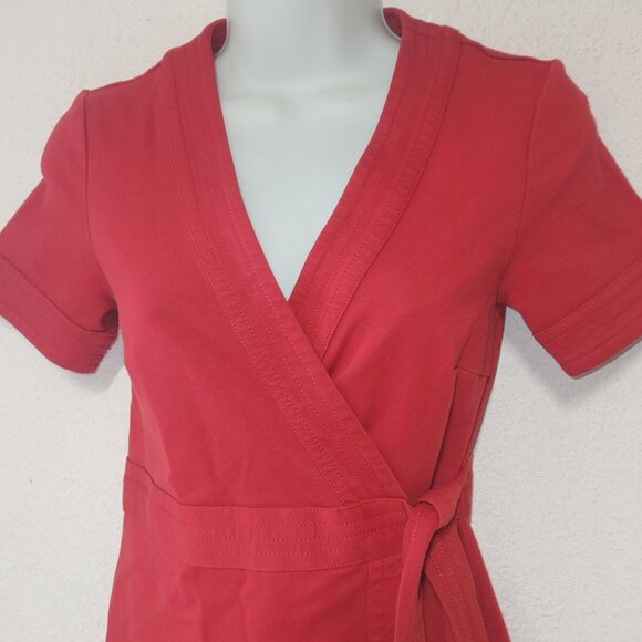 Boden *** stylish wrap dress Burnt Orange in size 4P - Picture 5 of 12